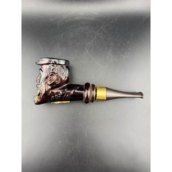 Vintage Avon Civil War Brown Glass Pipe After Shave Bottle - Picture 3 of 5